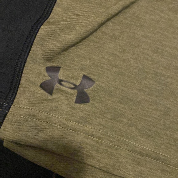 Under Armour athletic shorts , Olive green with black stripes on sides, XL - Picture 2 of 4